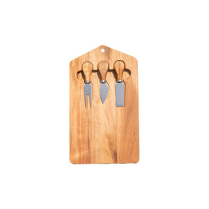 Acacia Wood <b>Cheese</b> Board With Stainless Steel <b>Knives</b> <b>Set</b> For Serving And Cutting <b>Cheese</b> - Product Image 1