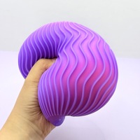 Bola Squishy Jumbo Fuzz Baru, Mainan Pereda Stres Lembut, Bola Fidget Bergelombang