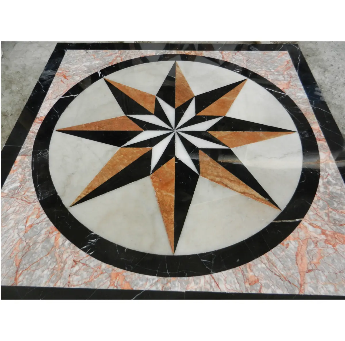 Водоструйная мраморная мозаичная плитка, круглый узор, художественный мраморный медальон