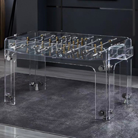 Table de baby-foot professionnelle de luxe en verre et acier inoxydable pour adultes, personnalisable, noire, pour intérieur