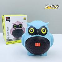 Haut-parleur Bluetooth X-902 avec caisson de basses stéréo sans fil, mignon hibou, caisson de basses puissant, portable, coloré, basses actives, haut-parleur créatif mignon, radio FM