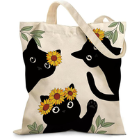 Sac fourre-tout en toile florale VeloKomo pour thérapeute logopéthrapeute - Décoration lettres importées, réutilisable, thème thérapie, cadeau pour femme