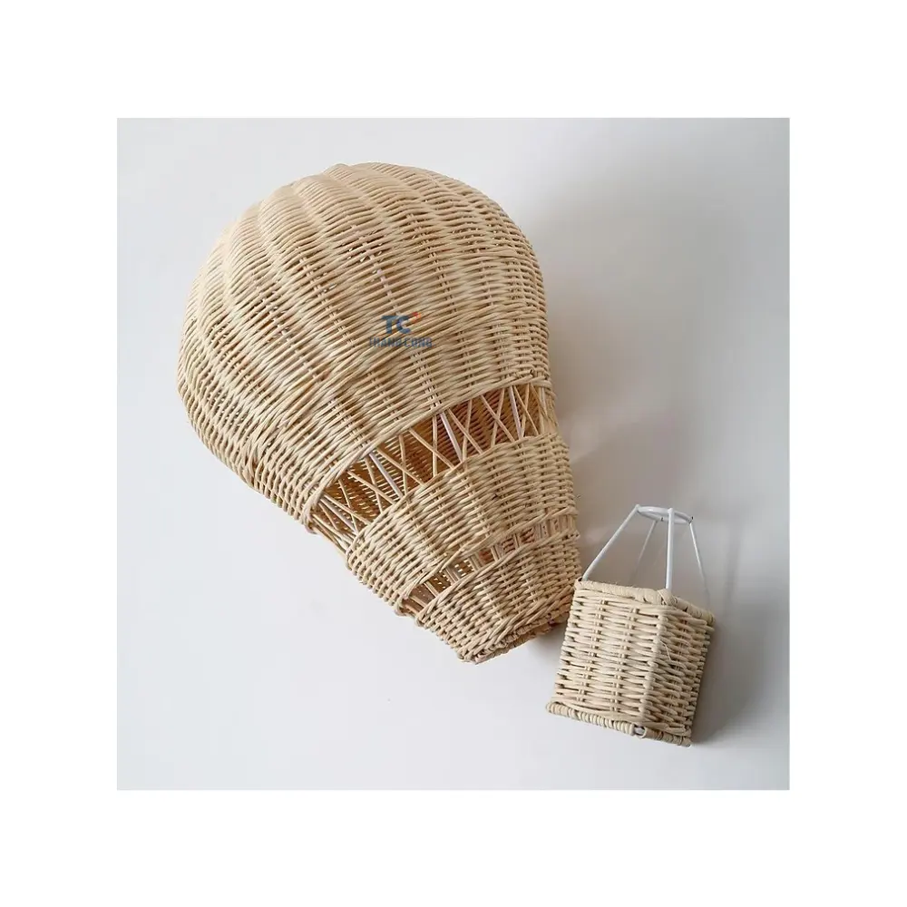 Graziosi palloncini pendenti in rattan a basso costo lavorati a mano in vimini intrecciati palloncini per bambini scuola materna camera da letto decorazione