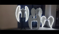 Ailes d'ange lumineuses en plumes blanches LED, accessoire de costume pour spectacle sur scène, accessoire de déguisement pour spectacle de nuit en boîte de nuit