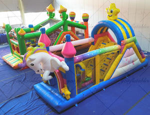 Château gonflable licorne avec toboggan pour fête d'anniversaire d'enfants, <span class=keywords><strong>jeu</strong></span> de licorne, parcours d'obstacles gonflable, jeux de château gonflable - Product Image 2