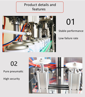 Machine de remplissage et de scellage pneumatique semi-automatique 3 en 1 pour aérosols binaires BOV, liquides et gaz, pour sprays chimiques et cosmétiques