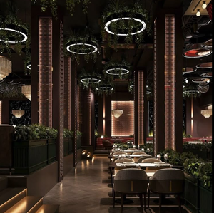 Juego de sillas de mesa de <span class=keywords><strong>restaurante</strong></span> temáticas de diseño de gama alta para restaurantes occidentales Banquetes de gama alta Creación de espacios F & B - Product Image 1
