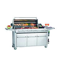 Cuisinière à gaz électrique de 48 pouces, 6 brûleurs, en acier inoxydable, avec four et grille