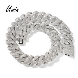 UWIN 28mm 큰 얼음 쿠바 체인 마이애미 쿠바 링크 체인 목걸이 남성용 두꺼운 목걸이 쿠바 쿠바 인 28mm - Product Image 1