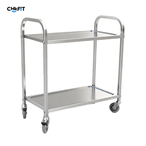 Завод CFT предлагает настраиваемые трехъярусные кухонные стеллажи из нержавеющей стали с серебристыми ручками, сертифицированные NSF, для тяжелых нагрузок (до 500 кг/м) - Product Image 1