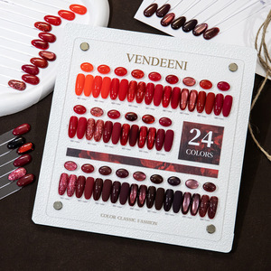 Nouveau produit Vendeeni : Kit de 24 couleurs de vernis à ongles gel Ankara <span class=keywords><strong>rouge</strong></span> intense effet œil de chat, paillettes fines, <span class=keywords><strong>rouge</strong></span> pur, imperméable <span class=keywords><strong>et</strong></span> renforcé pour salon - Product Image 6