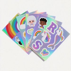 Pegatinas Personalizadas con Corte de Contorno, Holográficas UV, Resistentes al Agua, con Logotipo Personalizado, Impresión UV, Etiqueta de Vinilo Holográfica - Product Image 2