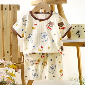 Nuevo Conjunto <span class=keywords><strong>de</strong></span> Verano para Niños, <span class=keywords><strong>de</strong></span> Algodón, Transpirable, <span class=keywords><strong>de</strong></span> Dos Piezas, con Pantalones Cortos, Diseño <span class=keywords><strong>de</strong></span> Dibujos Animados, Ropa Delgada para el Hogar - Product Image 4