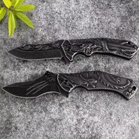 Cuchillo Plegable Stone Wash Deer, Herramienta Portátil para Desempacar, Cuchillo de Frutas para Exteriores de Alta Dureza y Precisión con Grabado, para Supervivencia en Camping