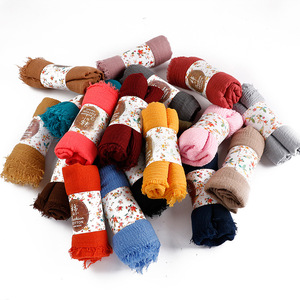 Crinkle Venda Quente Lenços Designer Cabeça Mulheres <span class=keywords><strong>Hijab</strong></span> Lenço Muçulmano - Product Image 1