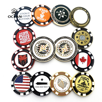Fournisseur d'or, marqueur de balle de golf rond professionnel personnalisable pour applications extérieures