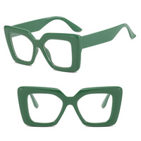 DL Lunettes 2025 Lunettes de soleil carrées à la mode Lentille plate Grand cadre Lunettes en plastique noir Anti lumière bleue Montures de lunettes surdimensionnées