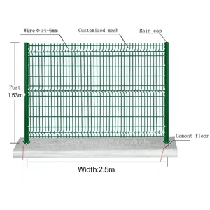 Top bán hàng ngoài trời 1.5m * 2.5m sinh thái thân thiện hàng rào thiết kế PVC tráng 3D cong hàn dây lưới hàng rào tấm - Product Image 1