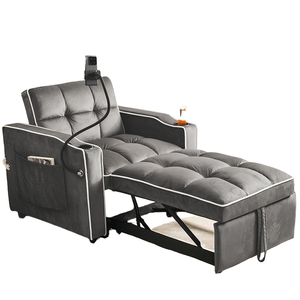 Sofá Cama Moderno 3 en 1 Desmontable y Convertible con Portavasos y Portacelulares, Estilo Sofá Reclinable para Apartamento, Gimnasio, Espacios Pequeños - Product Image 1