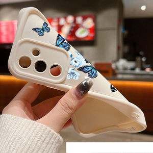 Coque de téléphone portable en TPU antichoc de style lentille d'appareil photo avec imprimé de fleurs bleues papillon pour Samsung A03S A04 A05 A05S A06 A12 <span class=keywords><strong>A13</strong></span> - Product Image 4
