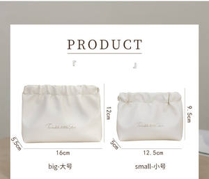 LOGO personnalisé sac de maquillage rouge à lèvres en cuir Pu froissé pour portefeuille pochette de voyage trousse de maquillage petit mini sac de rangement cosmétique - Product Image 5