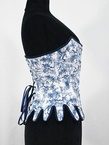 Top corto retro de verano estilo occidental con estampado floral, corsé de encaje adelgazante, top de tubo para mujer, camisola vintage con vendaje de tela. - Product Image 3