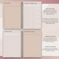 Carnet de Bord Journalier d'Entraînement de Fitness Personnalisé et Sur Mesure pour Suivi de Progrès, Objectifs, Repas et Habitudes de Soin Personnel