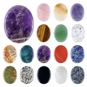 Pietra Antistress per il Pollice, Cristallo Ovale Curativo per l'Ansia, Set di <span class=keywords><strong>Immagini</strong></span> Incise a Mano, Ametista Naturale, Decorazione per la Casa, Anti-stress - Product Image 2