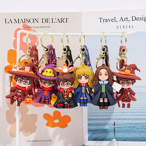 Porte-clés <span class=keywords><strong>Harry</strong></span> <span class=keywords><strong>Potter</strong></span> en silicone, mignon, Ron, <span class=keywords><strong>Hermione</strong></span>, Voldemort, ornements à suspendre pour sacs homme et femme - Product Image 3