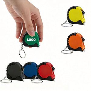 Mètre Ruban Promotionnel Portable Mini en Acier de 1M avec Revêtement en Caoutchouc et Logo Personnalisé pour Porte-clés - Product Image 1