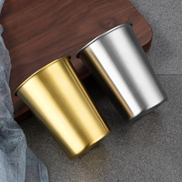 Gobelet en acier inoxydable empilable à paroi simple pour fête, idéal pour la bière, l'eau ou les petites shots
