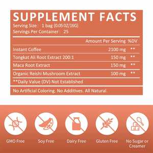 Oem Hot Sale Instant Koffie Poeder Mannelijke Koud Brouwsel Gevriesdroogde Maca & <span class=keywords><strong>Tongkat</strong></span> <span class=keywords><strong>Ali</strong></span> <span class=keywords><strong>Extract</strong></span> Energie Booster Support Volwassenen - Product Image 3