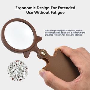 <span class=keywords><strong>Loupe</strong></span> Pliante Compacte Portable 10X avec Étui en Cuir, Lentille en Verre de 60mm, Cadre ABS Résistant aux Chutes – Idéale pour <span class=keywords><strong>la</strong></span> Lecture des Seniors – Offre Spéciale - Product Image 4