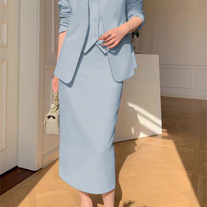 Robe élégante en deux pièces pour femmes, taille S-3XL, printemps-automne, grande taille, décontractée, <span class=keywords><strong>banlieue</strong></span>, vêtements d'affaires, matière polyester - Product Image 3