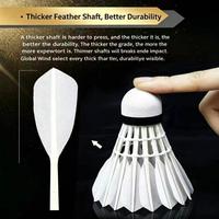 Volants de badminton légers hybrides professionnels de classe premium en plumes d'oie écologiques, lames durables à 2 couches