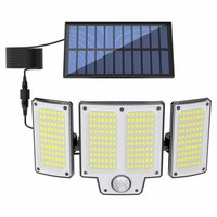 Lampe de projecteur solaire à 280 LED étanche à 3 têtes pour les garages de jardin extérieurs avec capteur de mouvement