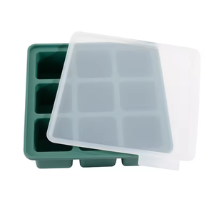 Bandeja congeladora de alimentos para bebés de silicona apta para horno y lavavajillas con tapa de cerámica, contenedor de almacenamiento casero, juego de vajilla de grado alimenticio - Product Image 2