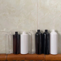 Bouteille de shampoing et d'après-shampoing Hengjian 400 ml en plastique blanc transparent ambré noir avec bouchon à clapet