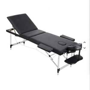 เตียงนวดอลูมิเนียมอัลลอยด์สามตอนคุณภาพสูง พับได้ ปรับระดับความสูงได้ หุ้มด้วยหนังสังเคราะห์อย่างดี เหมาะสำหรับการต่อขนตา - Product Image 5