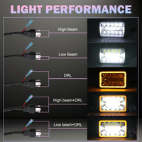 Dot CE 12V 24 Volt Carré Lumières 5 "90W DRL 4X6" Inch Led Phares pour Voitures