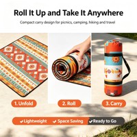 Tapis de pique-nique et de camping pliable, léger, imperméable et de haute qualité, grand format familial, avec sangle de transport, en tissu Oxford
