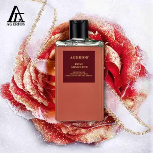 AGERIOS Perfume Roses Soothing Sensitive Skin Shower Gel Conditioning Body Wash With Argan oil Rose oil