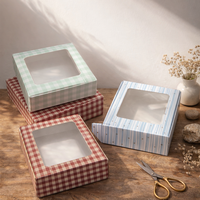 Boîte cadeau en papier avec fenêtre transparente, design pliable pour l'emballage de vente au détail d'accessoires pour cheveux