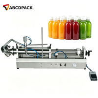 Machine de remplissage pneumatique semi-automatique horizontale à tête unique avec dosage précis par piston pour jus, pâtes, cosmétiques et savon liquide