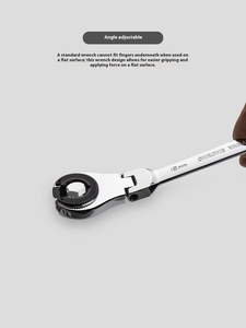 <span class=keywords><strong>Clé</strong></span> à molette combinée à tête flexible, à 72 dents, à cliquet, pour travaux lourds, en CRV, pour tuyaux d'huile - Product Image 6