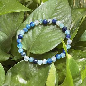 Natural Stone Bracelet Colorful Glass Beaded Stress Relief Seamless Laser <b>Engraved</b> Logo Trade Assurance - Product Image 5