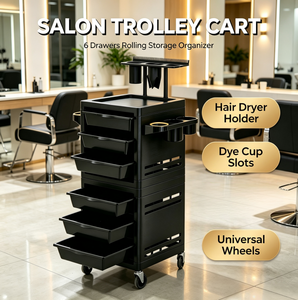Carrito Rodante para Salón con Soporte para Extensiones de Cabello, Carrito Organizador Profesional para Peluquería y Salón de Belleza - Product Image 1