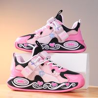 Cema 2026 Nouveau Style Chaussures de Sport Décontractées Polyvalentes en Cuir Tendance Princesse avec Bouton Rotatif Lumineux pour Petite Fille
