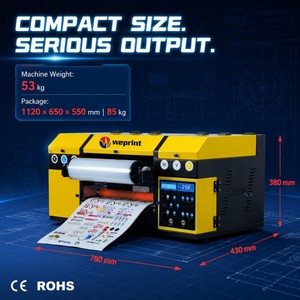 Impresora UV DTF de rollo a rollo de 320 mm para negocios de transferencia de pegatinas personalizadas / cascos / cuero / artesanía cerámica a nivel mundial - Product Image 1