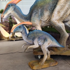 Figura de dinosaurio de tamaño real para decoración <span class=keywords><strong>Jurassic</strong></span> <span class=keywords><strong>World</strong></span>, estatua de <span class=keywords><strong>Dinosaurios</strong></span> animatrónicos, sombrilla con 2 bebés <span class=keywords><strong>pequeños</strong></span> - Product Image 5